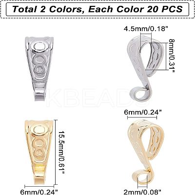 40Pcs 2 Colors 304 Stainless Steel Tube Bails STAS-UN0026-70-1