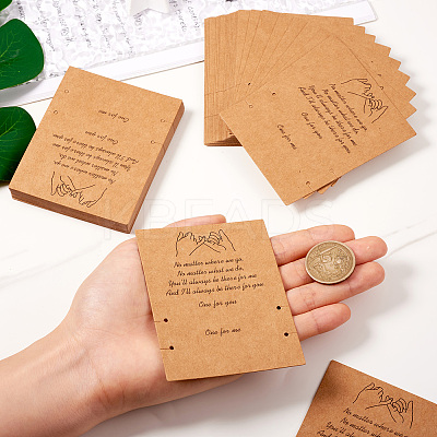100Pcs Friendship Theme Kraft Paper Jewelry Display Cards CDIS-TA0001-23-1