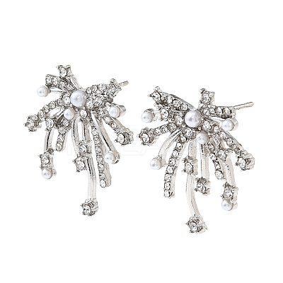 Firework Shape Alloy Crystal Rhinestone Stud Earrings for Women AL-CBABDC0-01P-1
