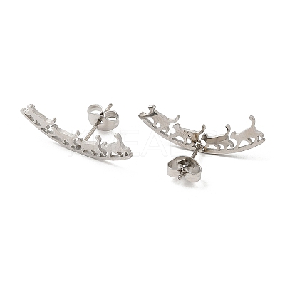 Non-Tarnish 304 Stainless Steel Stud Earrings LS-EJEW-H095-03P-1