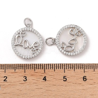 Brass Pendants Pave Shell KK-L208-75P-1