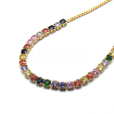 Brass Cubic Zirconia Bolo Tennis Bracelets BJEW-I272-03A-1