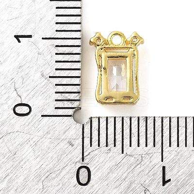 Brass Pave Clear Cubic Zirconia Charms KK-Z051-01G-01-1