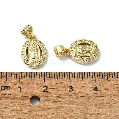 Rack Plating Real 18K Gold Plated Brass Micro Pave Cubic Zirconia Pendants KK-B084-09G-1