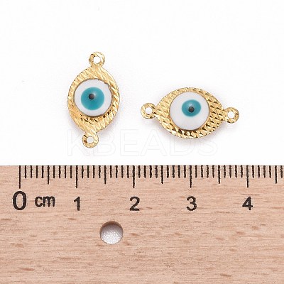 Golden Tone Brass Enamel Eye Links X-KK-Q570-01F-1