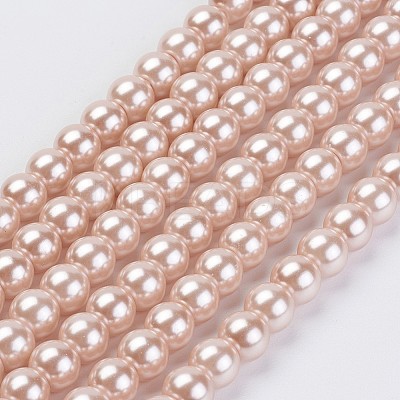 Eco-Friendly Dyed Glass Pearl Beads Strands LS-HY-A008-6mm-RB092-1
