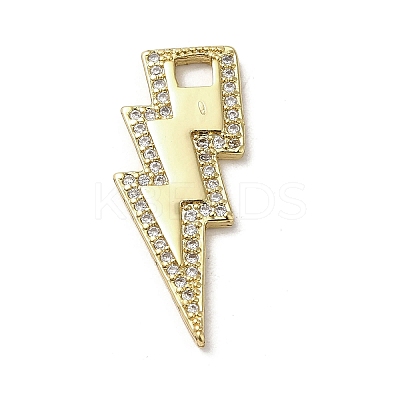 Brass Micro Pave Cubic Zirconia Pendants KK-E092-33G-01-1