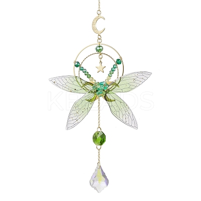 Resin Butterfly Hanging Ornaments HJEW-TA00179-1
