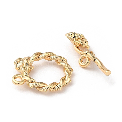 Brass Toggle Clasps KK-F862-40G-1