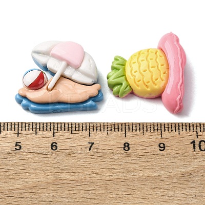 Summer Theme Opaque Resin Cabochons CRES-I046-03-1