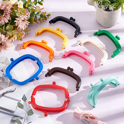 10Pcs 10 Colors Plastic Kiss Lock Purse Frames FIND-PH0007-42-1