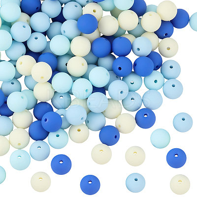 Rubberized Style Imitated Silicone Acrylic Beads MACR-PA0001-06B-02-1