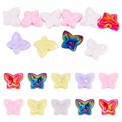10Pcs UV Plating Opaque Acrylic Beads OACR-TA0004-08-1