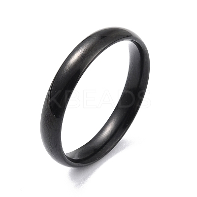 Ion Plating(IP) 304 Stainless Steel Simple Plain Band Finger Ring for Women RJEW-B036-05EB-1