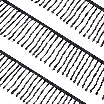 AHADEMAKER 1 Yard Glass Beaded Tassel Ribbon OCOR-GA0001-50B-1
