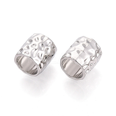 Textured Alloy Large Hole Beads PALLOY-T091-43P-1
