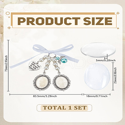 Wedding Bouquet Alloy & Glass Photo Charms DIY-LP0003-49-1