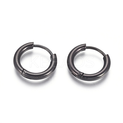 304 Stainless Steel Huggie Hoop Earrings EJEW-F111B-16mm-B-1