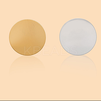 20Pcs 2 Colors PVD Vacuum Plating 304 Stainless Steel Brooch Cabochon Settings STAS-BBC0007-27-1
