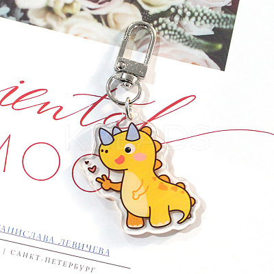Cute Acrylic Dinosaur Pendant Keychain LS-WG57303-04-1