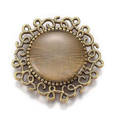 Hollow Retro Plastic Imitation Cat Eye Cabochons LS-KK-Z004-01A-AG-1