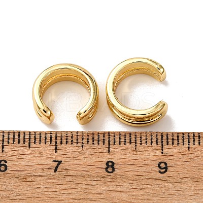 Brass Two-layer C-Shaped Cuff Earrings EJEW-D332-05A-G-1
