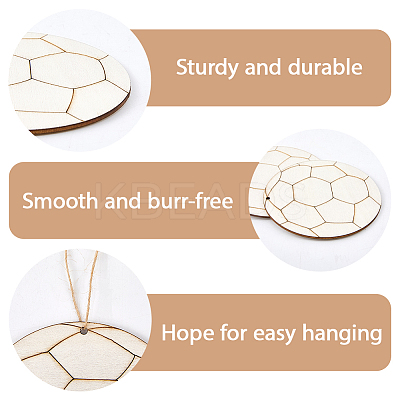 10Pcs Unfinished Blank Wooden Pendants Set for Painting Arts WOOD-CP0001-23A-1