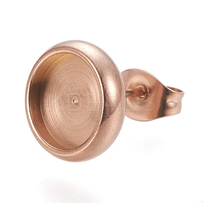 Ion Plating(IP) 304 Stainless Steel Stud Earring Settings STAS-K202-05C-RG-1