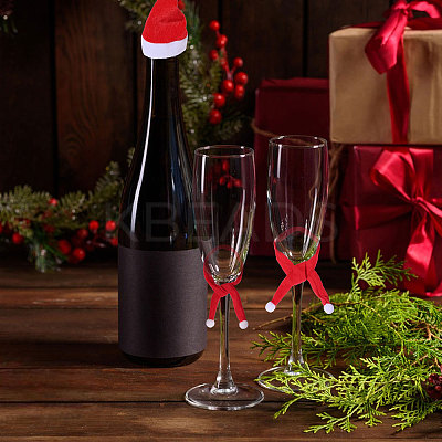 14Pcs 14 Styles Christmas Velvet Wine Bottle Cover Decoration AJEW-CA0004-47-1