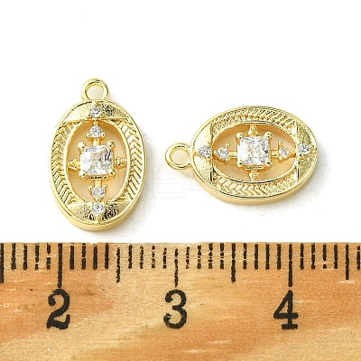 Brass Micro Pave Cubic Zirconia Charms KK-D092-04G-1
