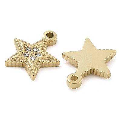Ion Plating(IP) 304 Stainless Steel Rhinestone Charms STAS-U032-08G-1