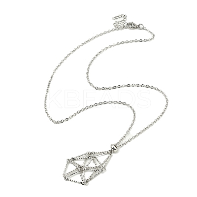 Tarnish Resistant 304 Stainless Steel Cable Chain Macrame Pouch Empty Stone Holder for Pendant Necklaces Making NJEW-TA00117-01-1
