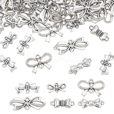 120Pcs 6 Styles Tibetan Style Alloy Connector Charms FIND-HY0004-17-1