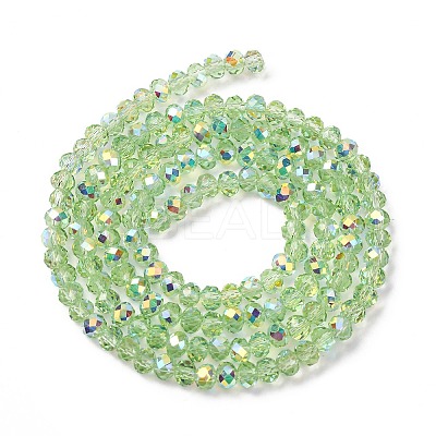 Electroplate Transparent Glass Beads Strands EGLA-A046-01A-04-1