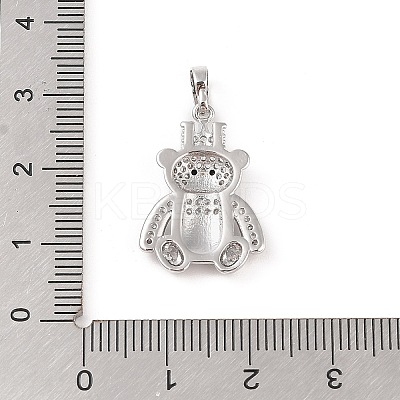 Brass Micro Pave Clear Cubic Zirconia Pendants KK-E111-33P-1