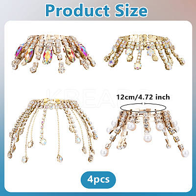 4Pcs Brass Rhinestone Wine Glass Charms HJEW-OC00213-1