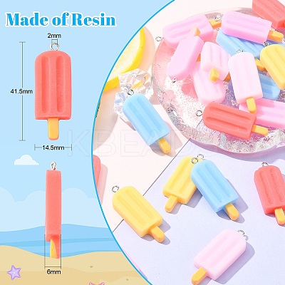 40Pcs 5 Colors Opaque Resin Pendants RESI-CJ0002-99-1
