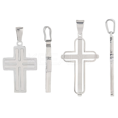 2Pcs 2 Styles 304 Stainless Steel Pendants STAS-BBC0007-71-1