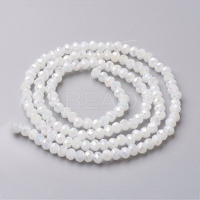 Electroplate Glass Beads Strands EGLA-F124-FR-A03-1