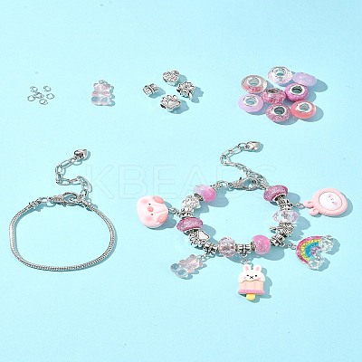 DIY Cartoon Resin & Alloy European Beads Bracelets Making Kits DIY-FS0007-21-1