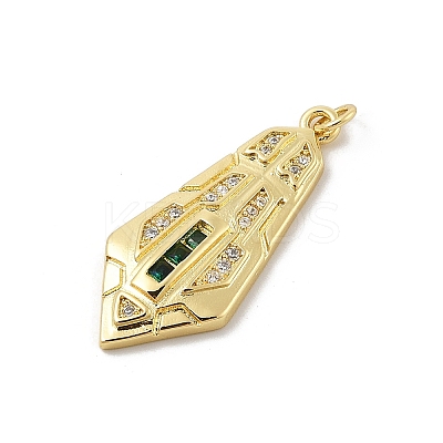 Brass Micro Pave Cubic Zirconia Pendants KK-U047-07G-01-1