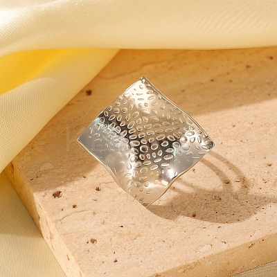 Adjustable 304 Stainless Steel Cuff Rings for Women LS-RJEW-B135-06P-1