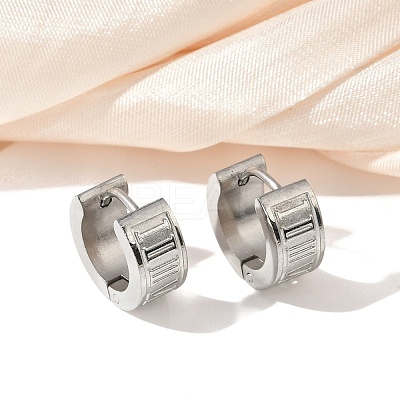 304 Stainless Steel Polishing Effect Hoop Earrings EJEW-M001-39P-1