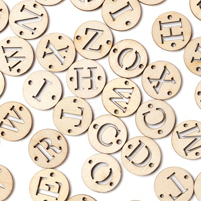 260pcs 26 Styles Unfinished Natural Poplar Wood Links Connectors WOOD-LS0001-06-1