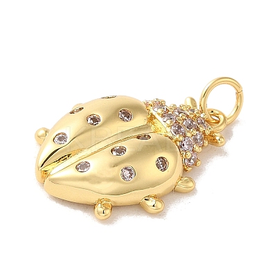 Brass Pink Cubic Zirconia Pendants KK-M278-11G-1