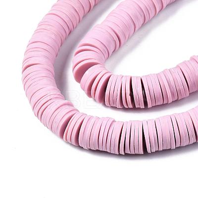 Flat Round Handmade Polymer Clay Beads CLAY-R067-12mm-26-1