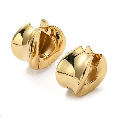 Rack Plating Brass Twist Thick Hoop Earrings EJEW-D063-04G-1