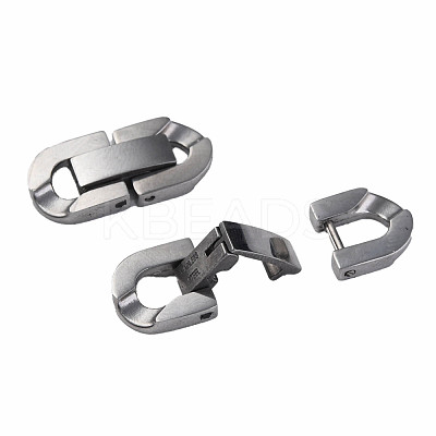 Non-Tarnish 304 Stainless Steel Fold Over Clasps STAS-N087-48B-01P-1