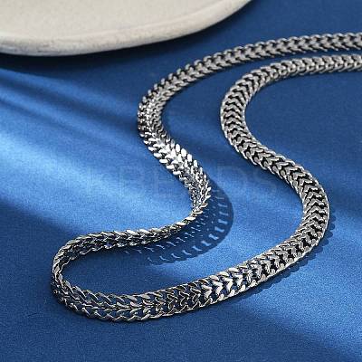 304 Stainless Steel Wheat Chain Necklaces for Women NJEW-U019-01P-1