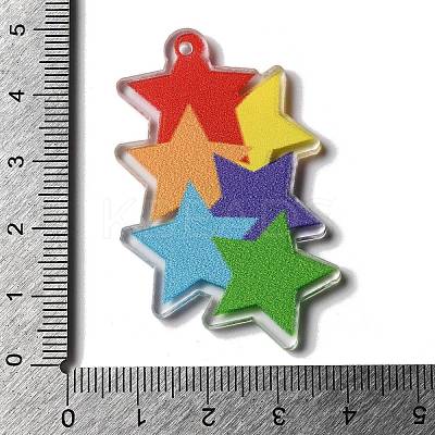 Printed Pride Rainbow Acrylic Big Pendants OACR-L018-15A-1